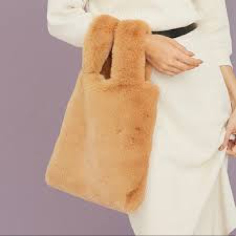 UNHIDE Faux Chinchilla Fur Tote Bag